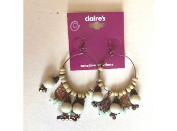 'claire's' Loop Earrings On Card,, Never Worn!