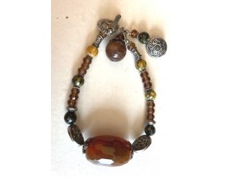 Heavy Earth Tones Glass Bracelet