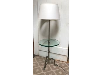 Mid Century Modern Table Lamp With Thick Glass Table