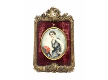 Miniature Portrait Of A Lady By Baron Theophile Von Meyendorff (1886-1971)