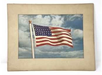 Vintage American Flag Print - 48 Stars