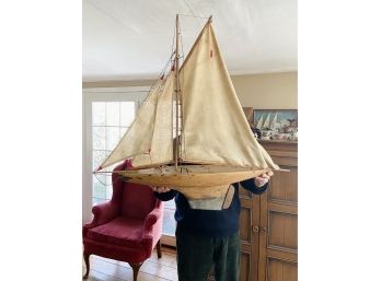 Large Vintage Gaff-Rigged Sailboat Circa 1930s, 37' Long