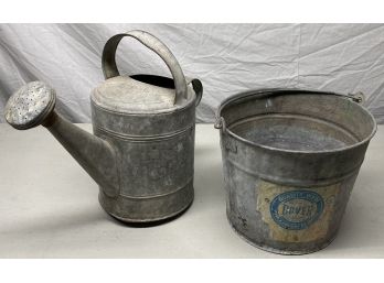 Vintage Pail & Watering Can