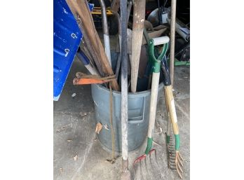 Barrel Of Yard Tools