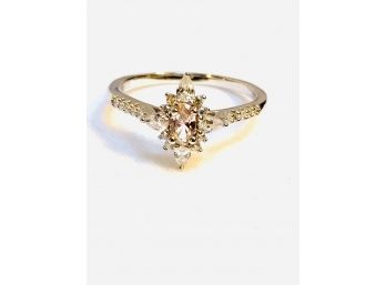 Stunning 925 And Morganite Ladies Ring Size