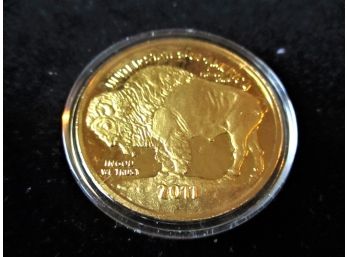 2011 Gold Plated Replica Copy Souvenir Indian Head/buffalo Coin