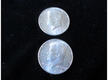 2 1964 U.S. Kennedy Silver Half Dollars, Lot 7