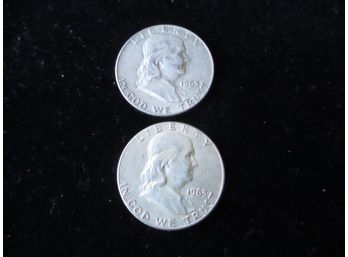 2 1963 U.S. Ben Franklin Silver Half Dollars, Lot 4