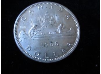 1966 Canadian Silver Dollar Coin