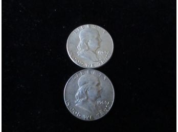 2 1963 U.S. Ben Franklin Silver Half Dollars, Lot 1