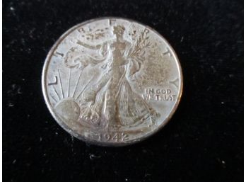 1942 P U.S. Walking Liberty Silver Half Dollar