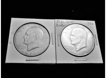 1971 And 1972 U.S. Eisenhower Dollars