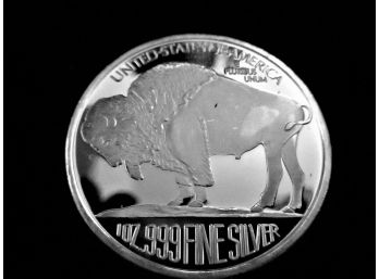 Buffalo-Indian Head .999 Silver Coin, 1 Troy Oz.