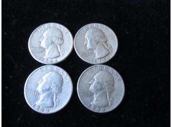 4 1944 P U.S. Washington Quarters, Lot 1