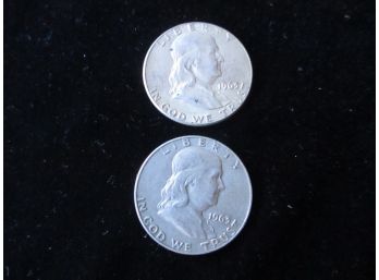 1963 P & D (Denver)U.S. Franklin Silver Half Dollars