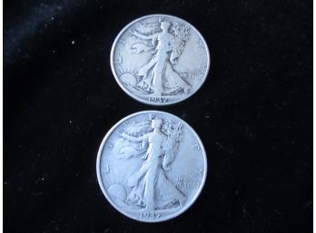 1937 P, 1937 S U.S. Walking Liberty Silver Half Dollars