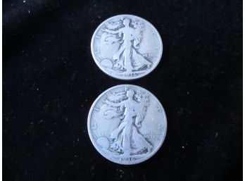 2 1936 P U.S. Walking Liberty Silver Half Dollars