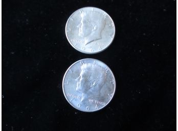 2 1964 U.S. Kennedy Silver Half Dollars, Lot 1