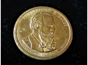 2011 P U.S. Rutherford B Hayes Gold Toned Dollar Coin