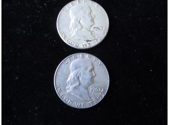 2 1963 U.S. Ben Franklin Silver Half Dollars, Lot 2