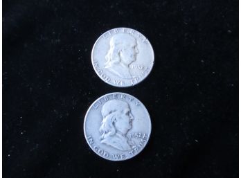 1952 P & D U.S. Franklin Silver Half Dollars