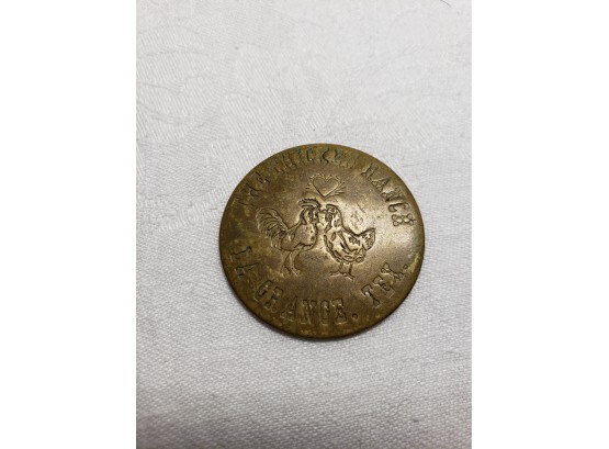 Vintage Brass $3 All Night Check Token From 'The Chicken Ranch' Texas