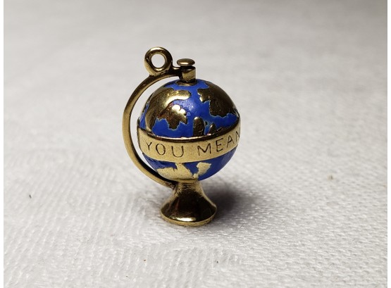 14k 'You Mean The World To Me' Rotating Globe Charm