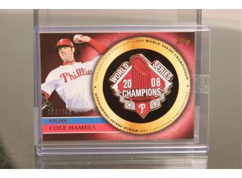 2012 Topps Commemorative Gold Pin Card #133/736 - Cole Hamels/Phillies