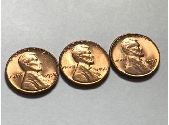 Lot Of Three (High Grade) Red Wheat Cents