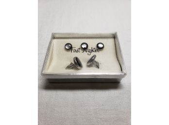 Vintage Tuxedo Button And Cufflink Set - New In Box