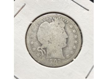 1902 Silver Barber Quarter