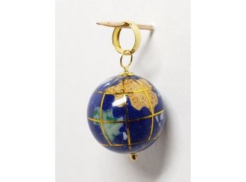 14k Jeweled Globe Semi Precious Gems