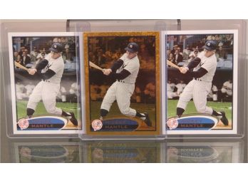 Lot Of Three - 2012 Topps Mickey Mantle Baseball Cards - NY Yankees