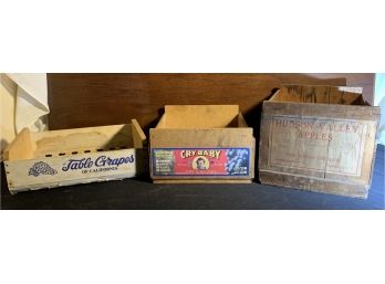 Hudson Valley Apples Crate, Cry Baby Grapes Box