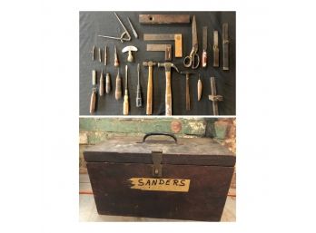 Antique Tool Box And Tools