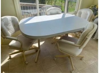 Formica Table With Padded Chairs On Casters