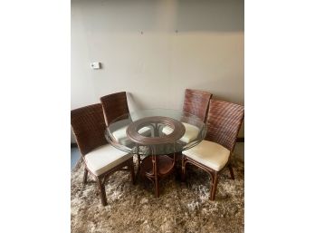 Bamboo Glass Top Table & Chairs