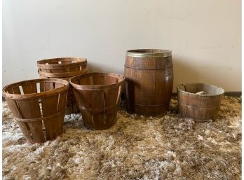 Nail Barrel, Wood Bucket, Fruit Baskets