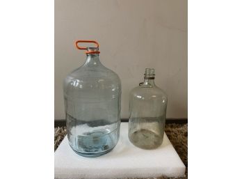 Two Reusable Glass Jugs, 5 & 2.5 Gallon