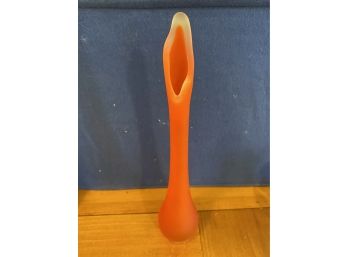 Hand Blown Bud Vase In Vivid Orange By Viking