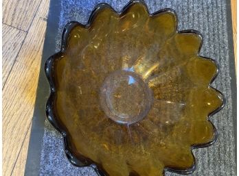 Large Amber Fruit Bowl - Glass