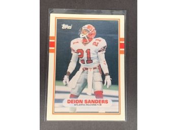 Vintage Football Card 1989 Topps Traded Deon Sanders Rookie