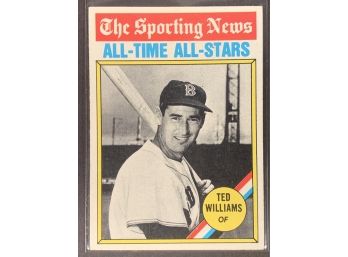 Vintage Baseball Card Topps 1976 Ted Williams HOF