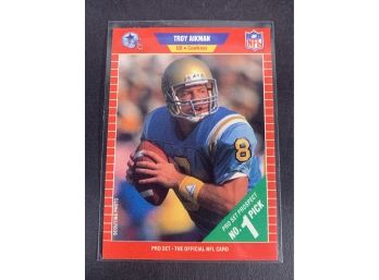 Vintage Football Card 1989 Pro Set Troy Aikmen Rookie Cars