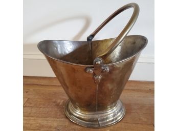 Vintage Polished  Brass Coal Bucket