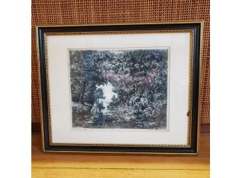 Signed Framed Etching 'First Impression' By Gustave Adolph  Hoffman