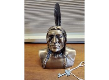 Vintage Banthrico Native American Bank With Key