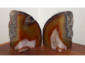 Heavy Geode Book Ends