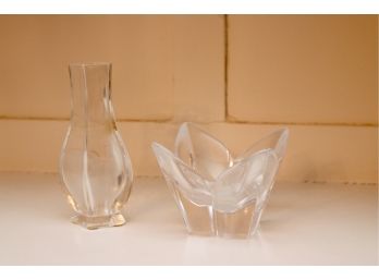 Baccarat Bud Vase And Orrefors Candy Dish