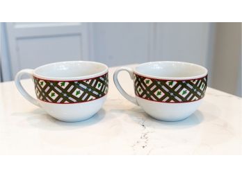 Martha Stewart Christmas Collection Coffee Tea Cups - A Pair